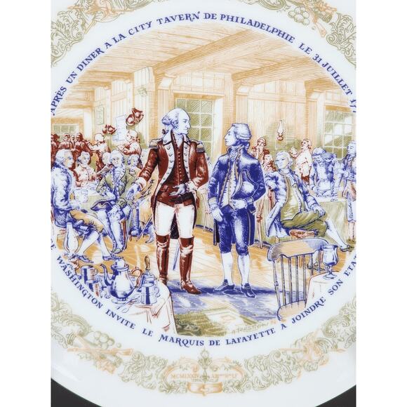 Limoges Tavern Philadelphia George Washington Year 1974 Porcelain 8 1/4" Plate - Picture 2 of 13